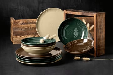 Terra deep plate Ø21.2 cm 6-pack - Moss green - Seltmann Weiden