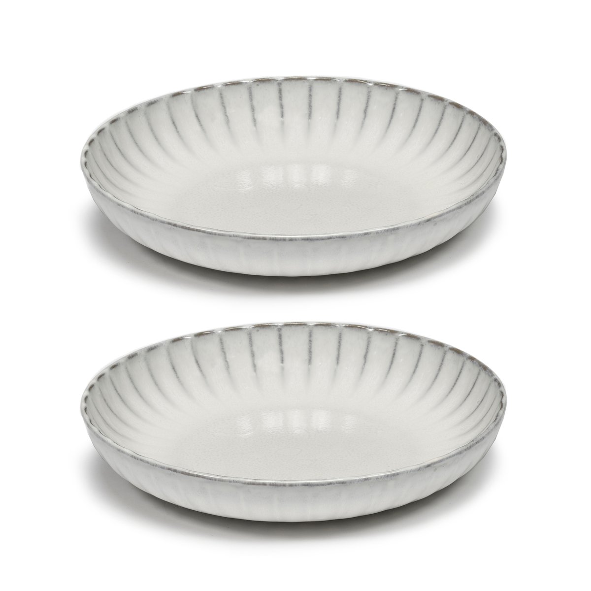 Serax Inku high plate M Ø21 cm 2-pack White | Scandinavian Design | Deep plates | White