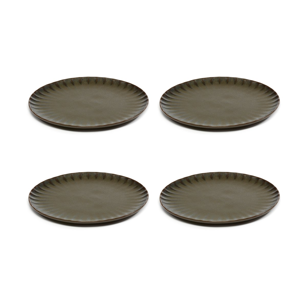 Serax Inku plate M Ø21 cm 4-pack Green