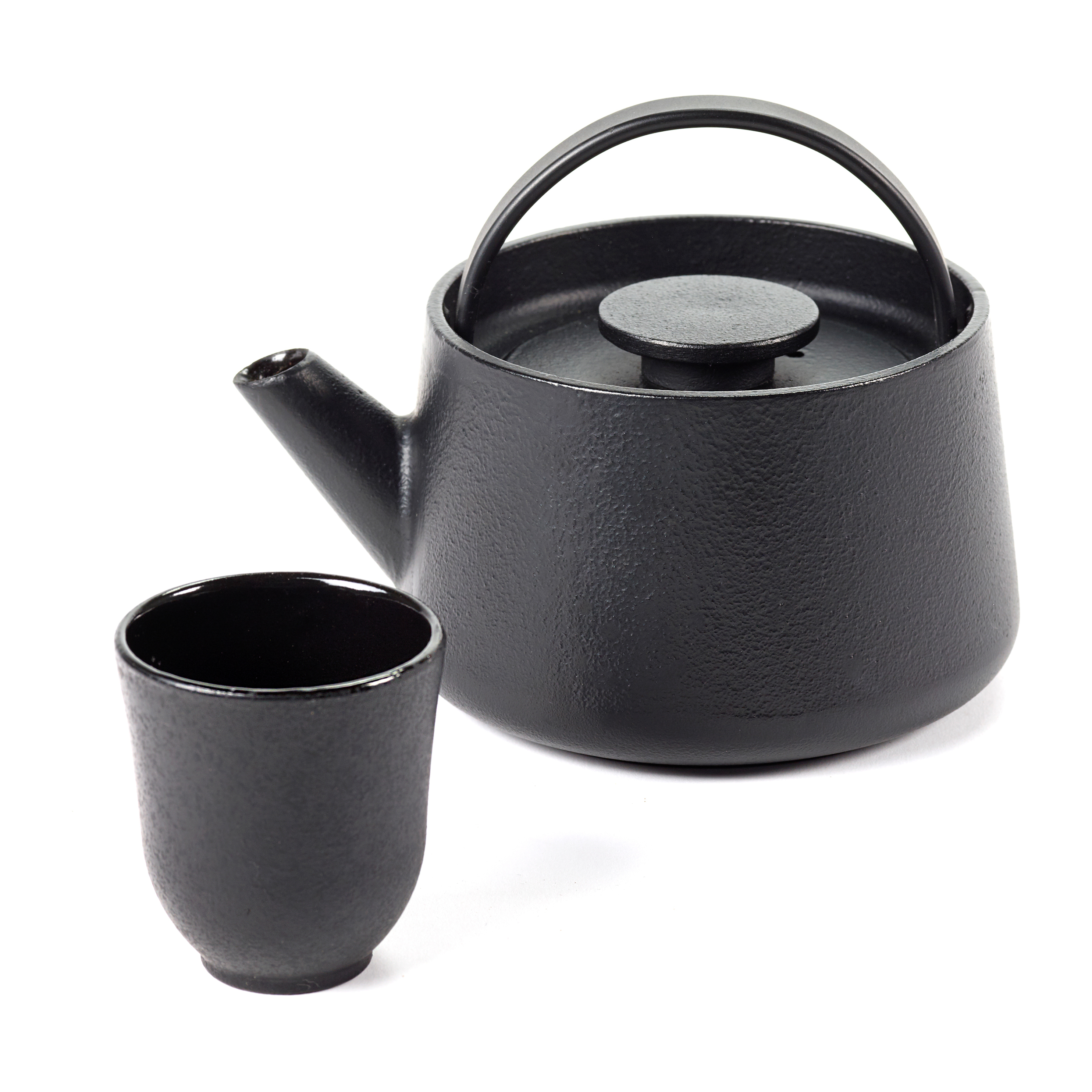 Karaca Greenish Cast Iron Induction Teapot, 600ml, Green Black