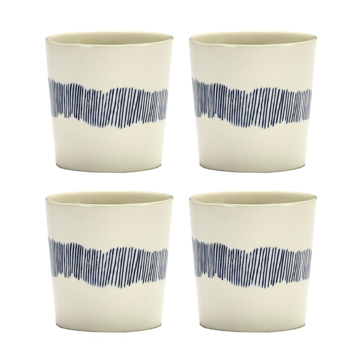 Ottolenghi Feast coffee cup 25 cl 4-pack - White stripes-blue - Serax