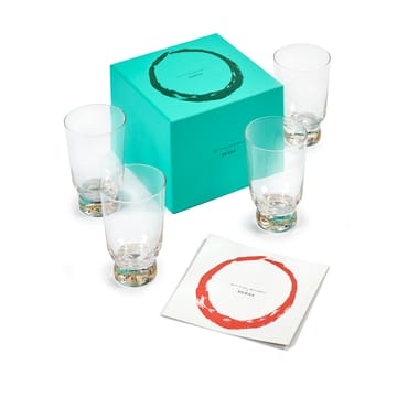 Ottolenghi Feast drinking glass 33 cl 4-pack - Stripes gold - Serax