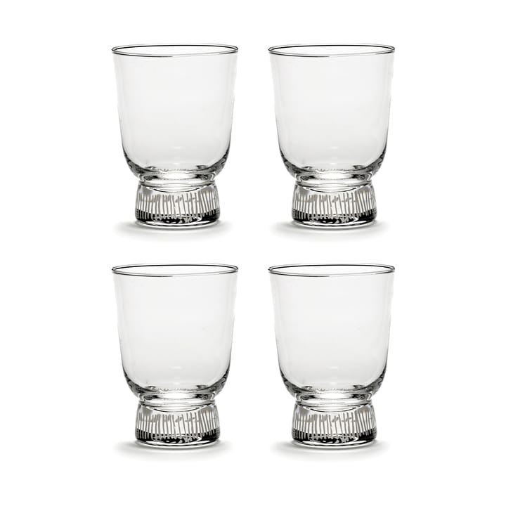 Ottolenghi Feast drinking glass 33 cl 4-pack - Stripes sandblasted - Serax