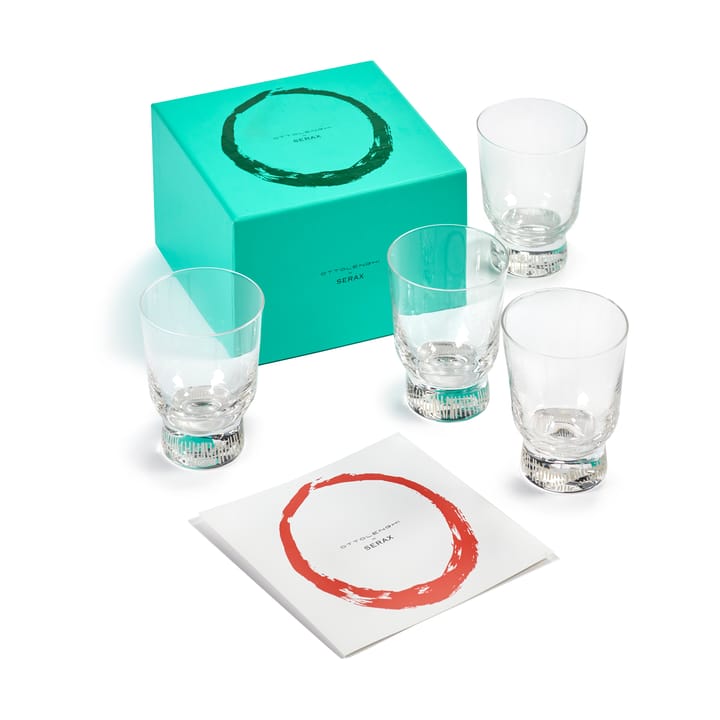 Ottolenghi Feast drinking glass 33 cl 4-pack, Stripes sandblasted Serax