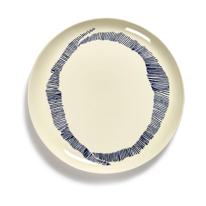 Ottolenghi Feast plate L Ø26 cm 2-pack - White stripes-blue - Serax