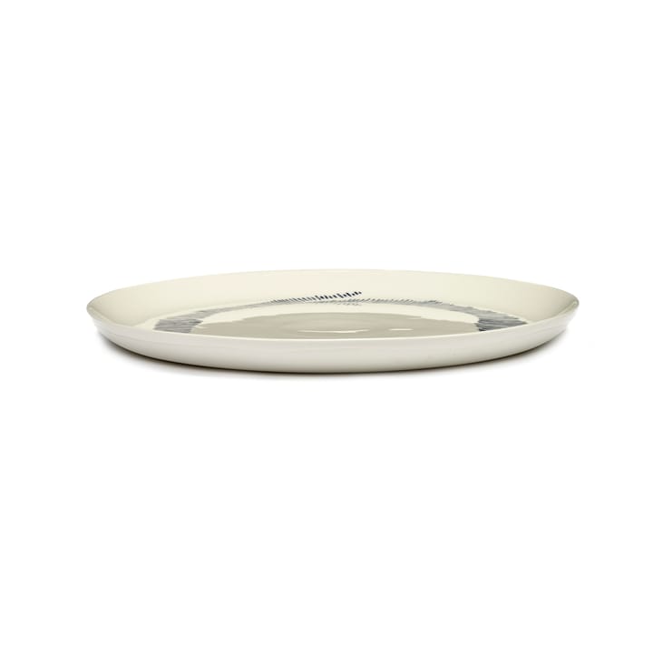 Ottolenghi Feast plate L Ø26 cm 2-pack - White stripes-blue - Serax