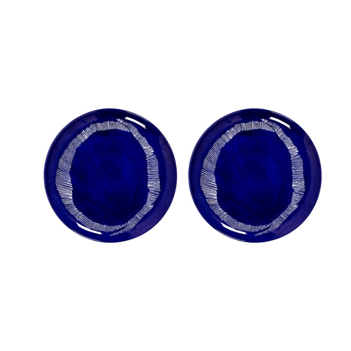 Ottolenghi Feast plate L Ø26,5 cm 2-pack - Dark blue stripes-white - Serax