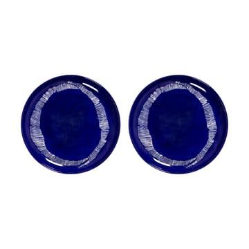 Ottolenghi Feast plate M Ø22,5 cm 2-pack - Dark blue stripes-white - Serax