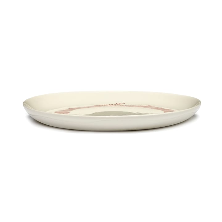 Ottolenghi Feast plate S Ø19 cm 2-pack, White stripes-red Serax