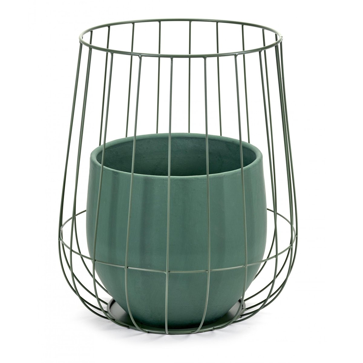 Serax Serax flower pot in basket Ø37 cmh46 cm army green