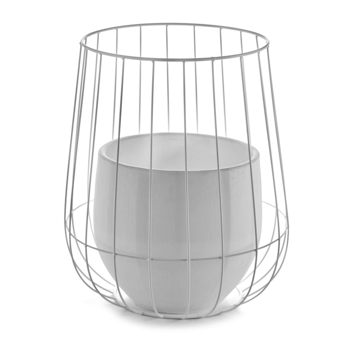 Serax Serax flower pot in basket Ø37 cmh46 cm white