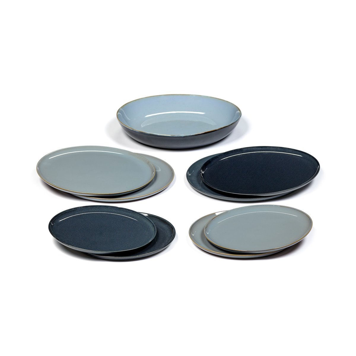 Serax Terres de Rêves dinner set 9 pieces Smokey blue-dark blue