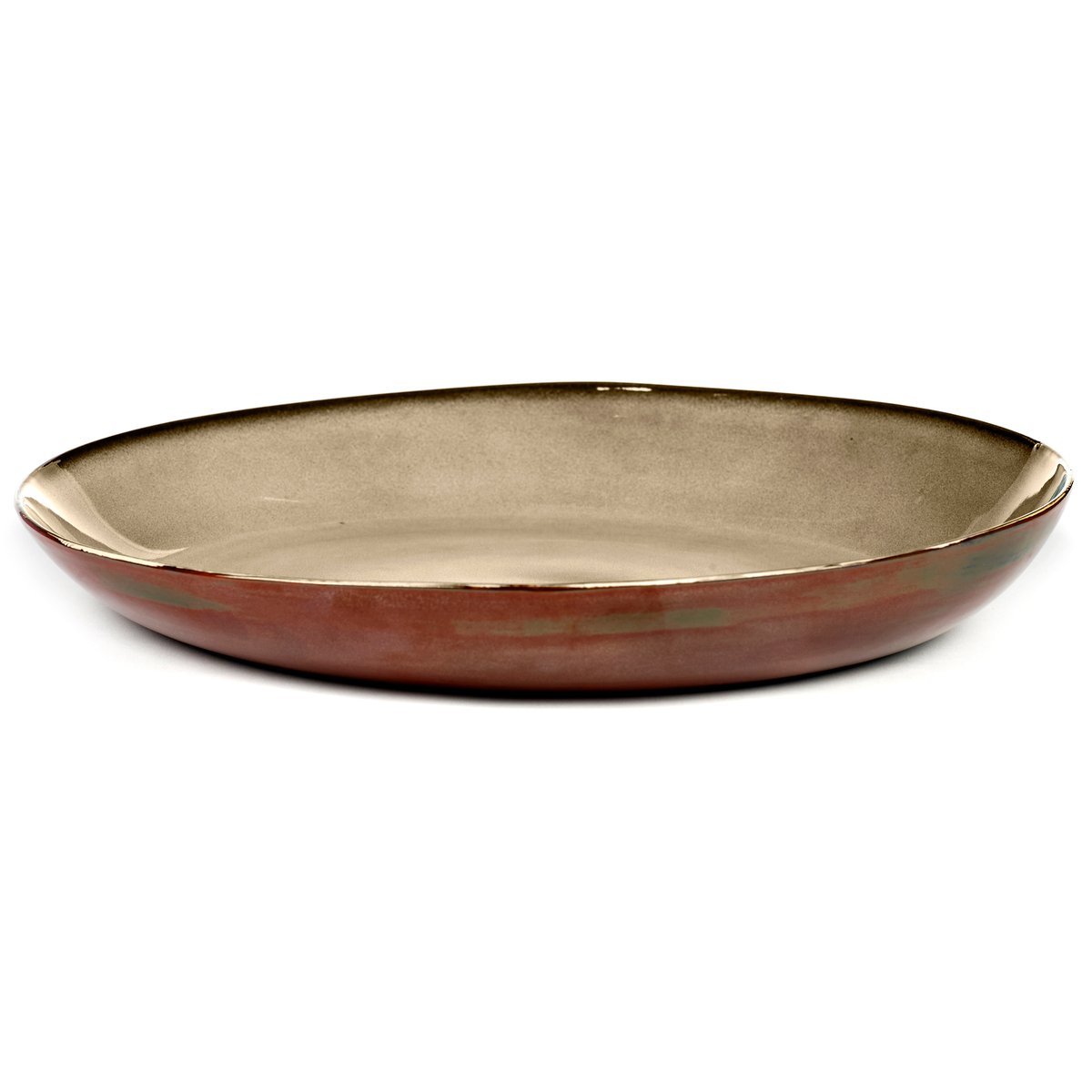 Serax Terres de Rêves serving saucer 35.5 cm misty grey-rust