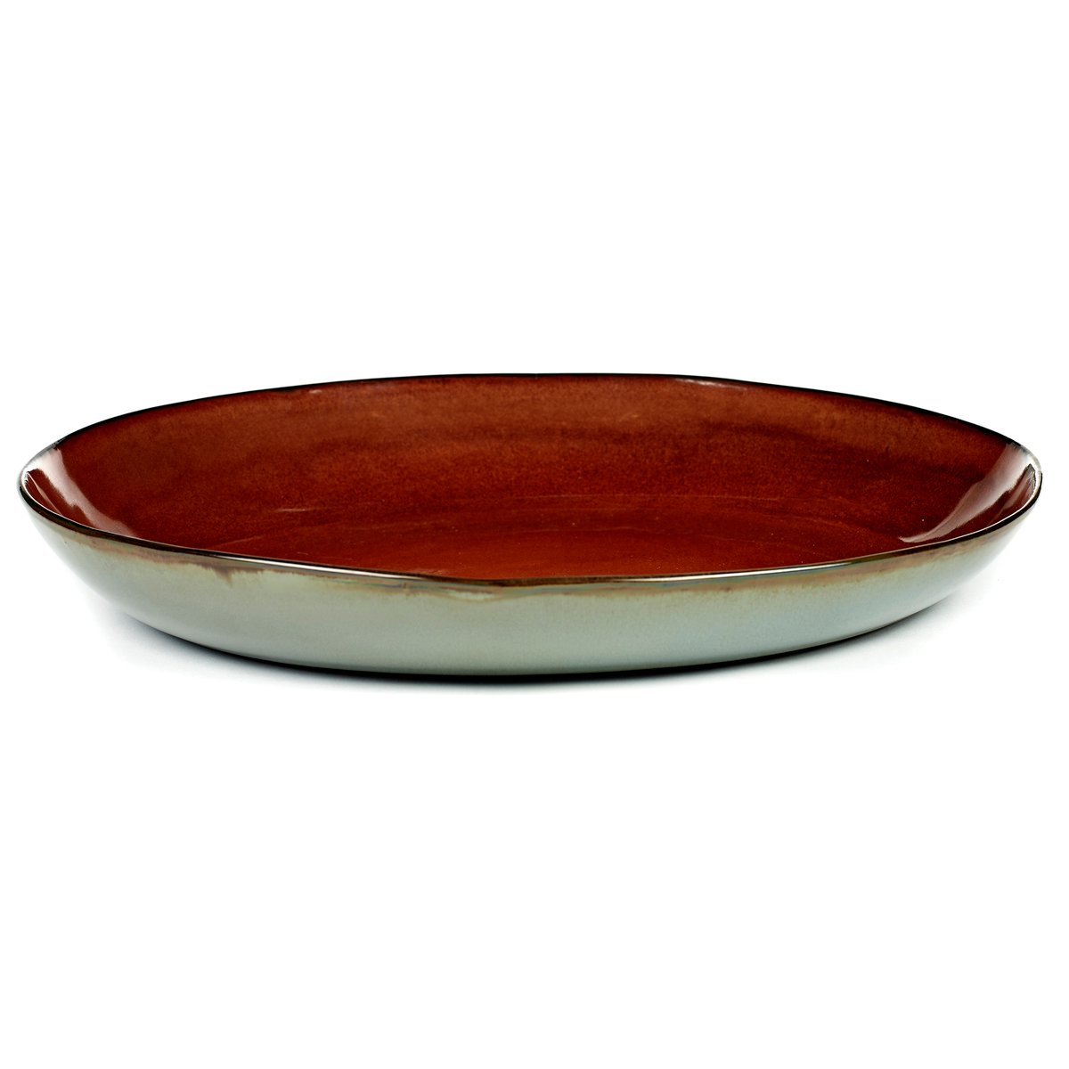 Serax Terres de Rêves serving saucer 35.5 cm rust-smokey blue