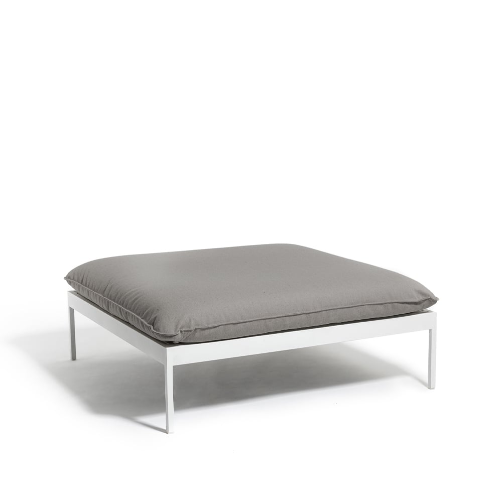 Skargaarden Bönan foot stool Fiord 551 beige, light grey aluminium frame