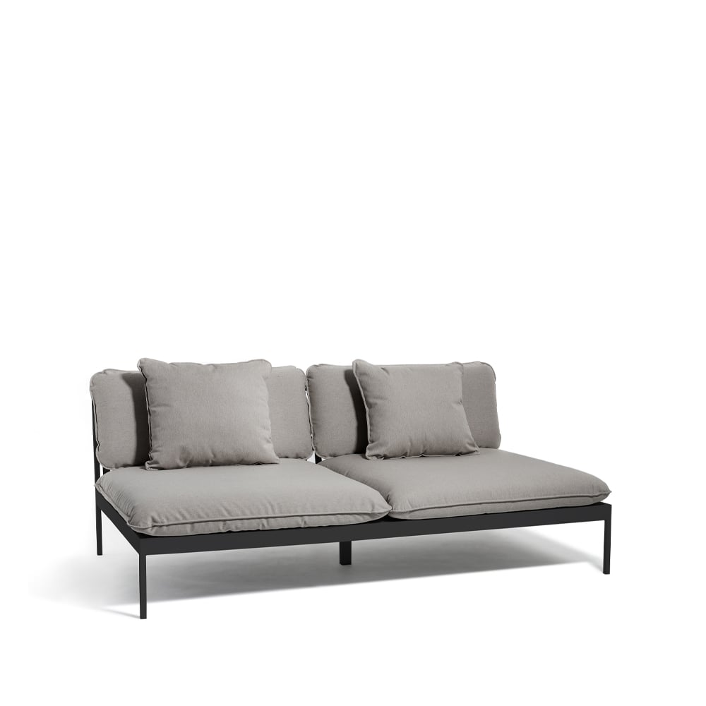 Skargaarden Bönan modular sofa Fiord 551 beige, 2-seat, d. grey aluminium frame