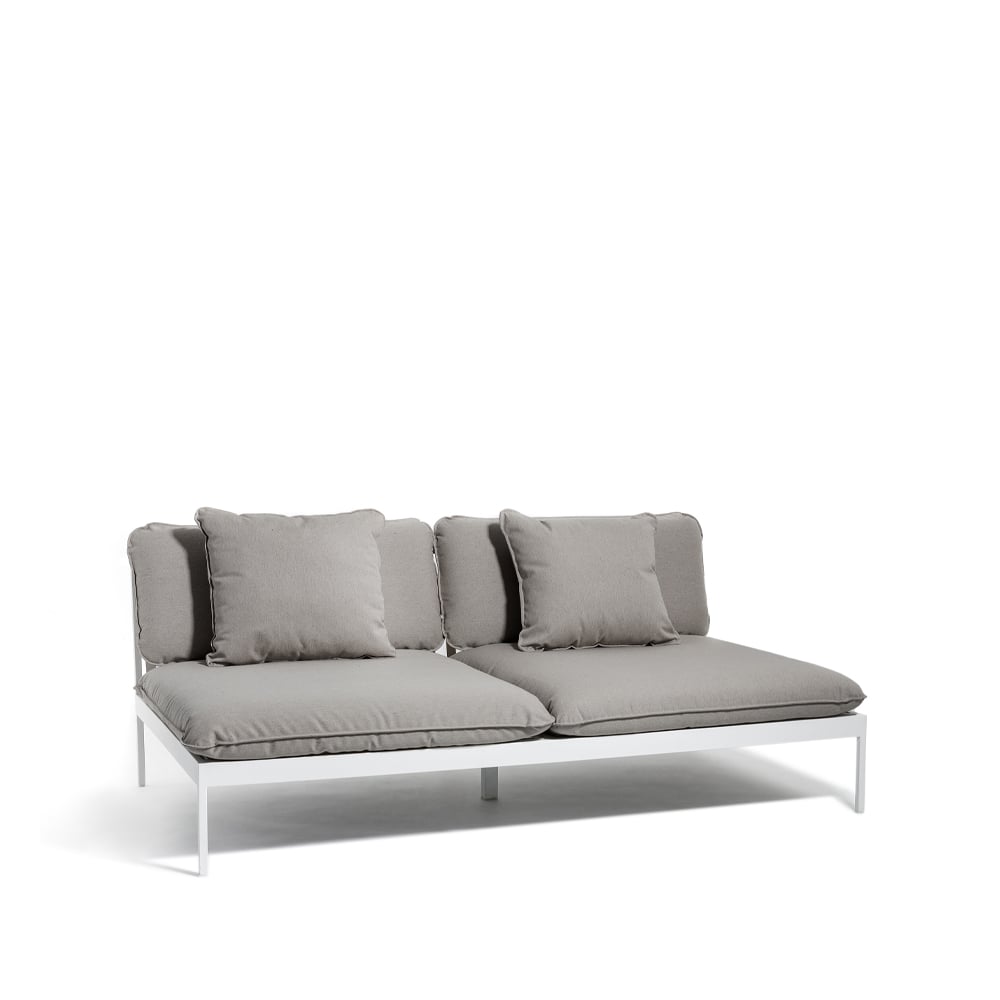 Skargaarden Bönan modular sofa Fiord 551 beige, 2-seat, l. grey aluminium frame