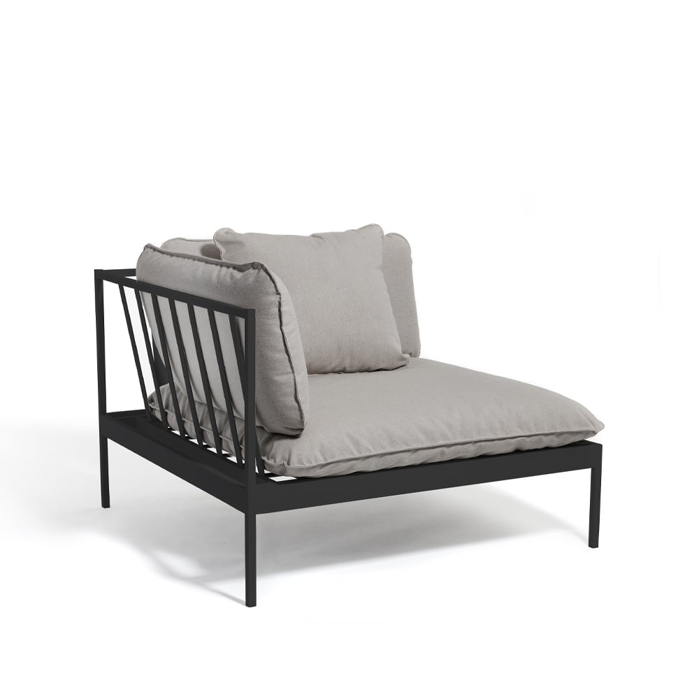 Skargaarden Bönan modular sofa Fiord 551 beige, corner, d. grey aluminium frame