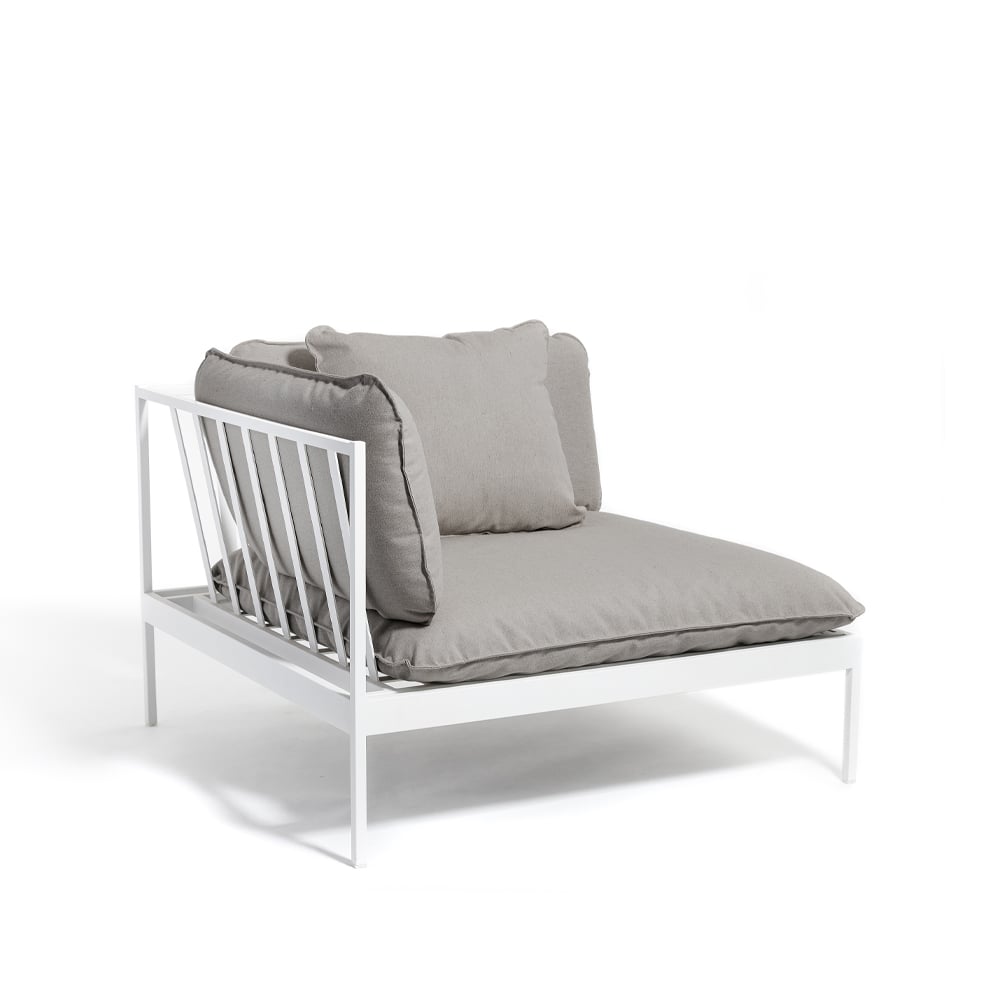 Skargaarden Bönan modular sofa Fiord 551 beige, corner, l. grey aluminium frame