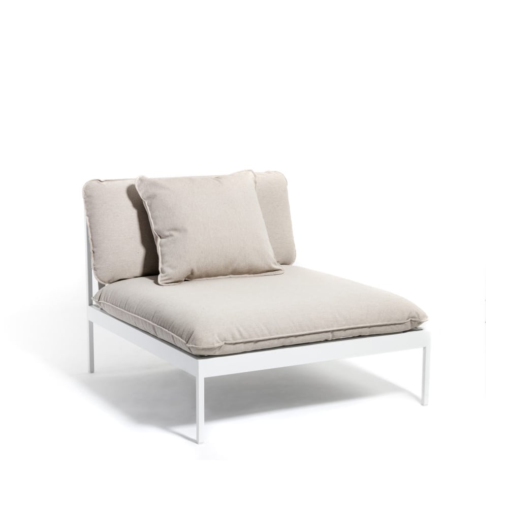 Skargaarden Bönan modular sofa Sunbrella Ashe light grey, 1-seat, l. grey aluminium frame