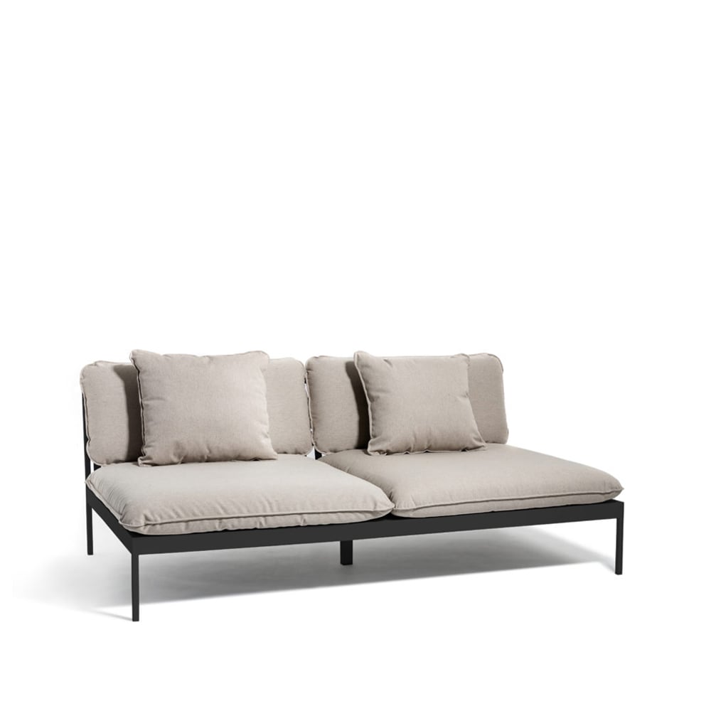 Skargaarden Bönan modular sofa Sunbrella Ashe light grey, 2-seat, d. grey aluminium frame