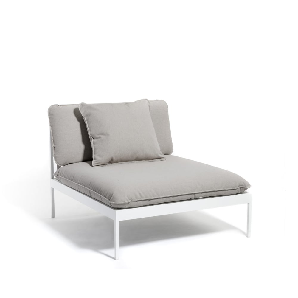 Skargaarden Bönan modular sofa Sunbrella Sling light grey, 1-seat, l. grey aluminium frame