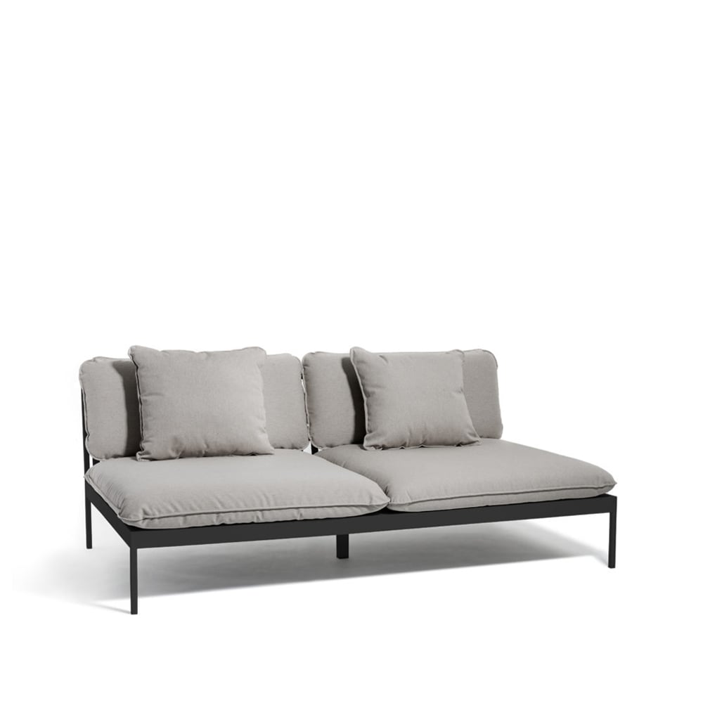 Skargaarden Bönan modular sofa Sunbrella Sling light grey, 2-seat, d. grey aluminium frame