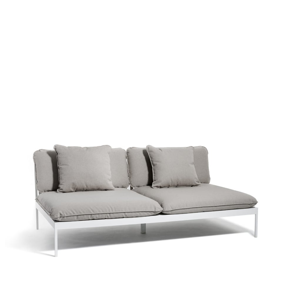 Skargaarden Bönan modular sofa Sunbrella Sling light grey, 2-seat, l. grey aluminium frame