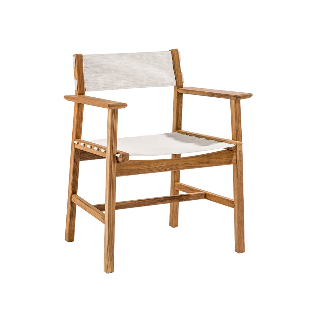 Skargaarden Djurö armchair Batyline white, teak