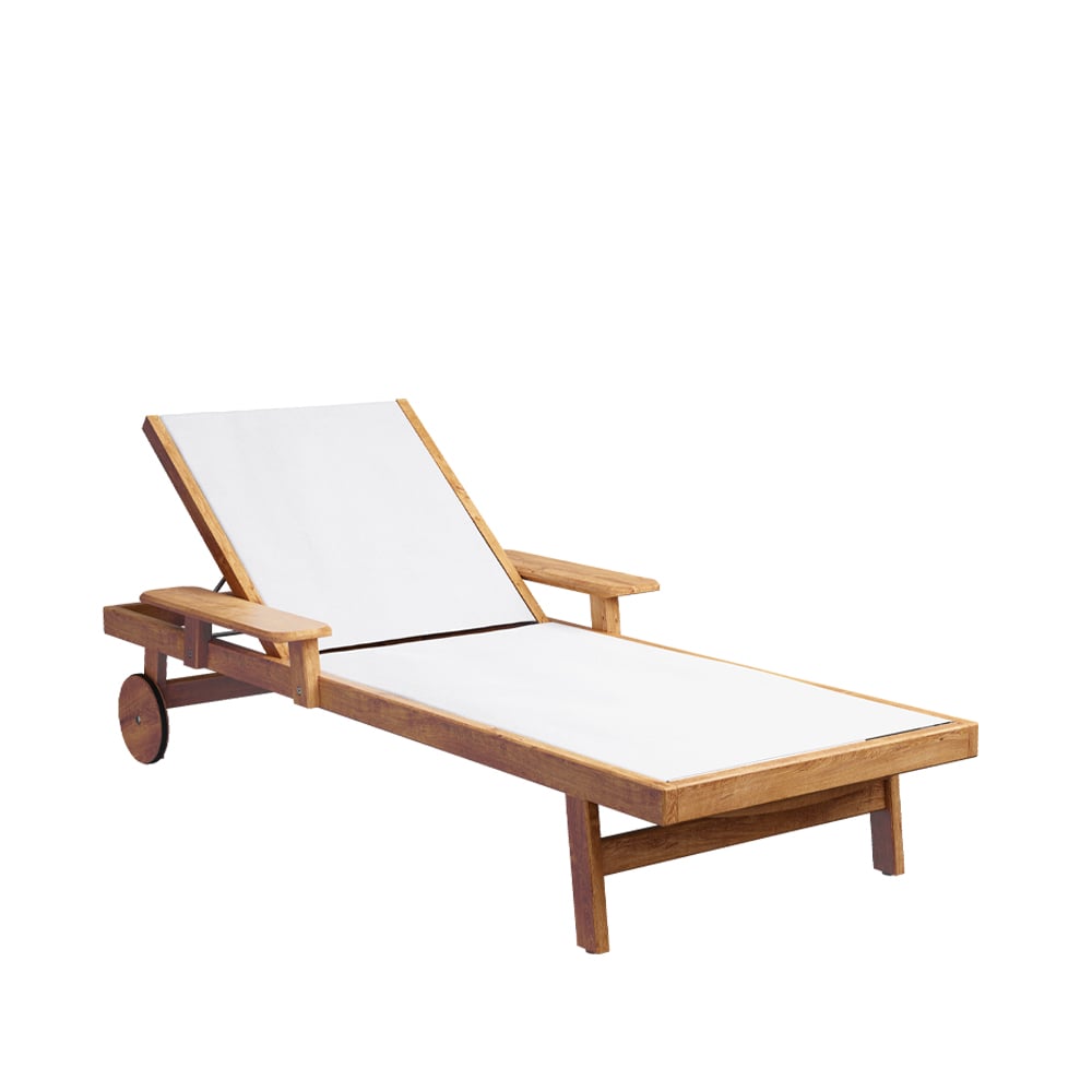 Skargaarden Djurö sun bed Batyline white, teak