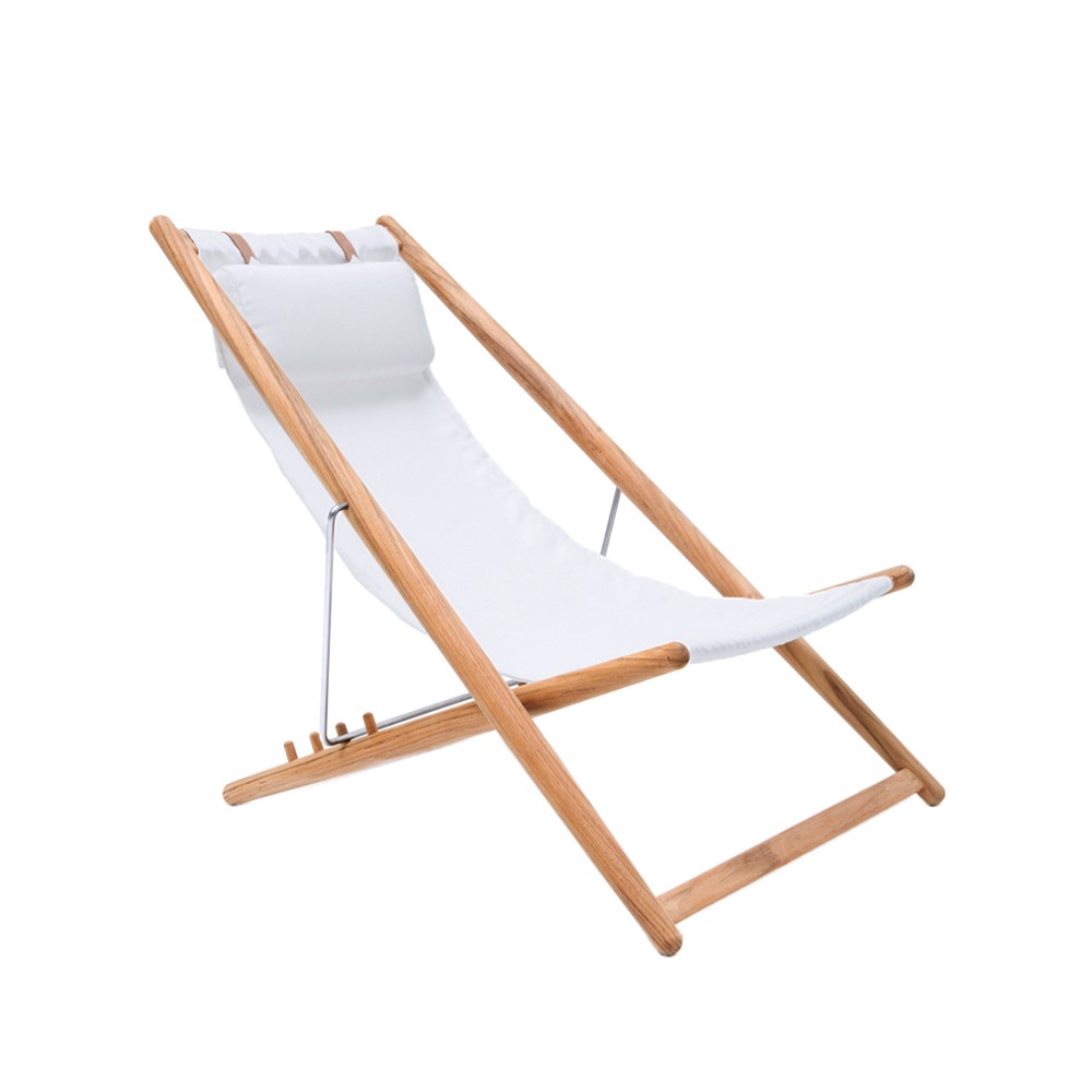 Skargaarden H55 lounge chair teak Agora Nautic white