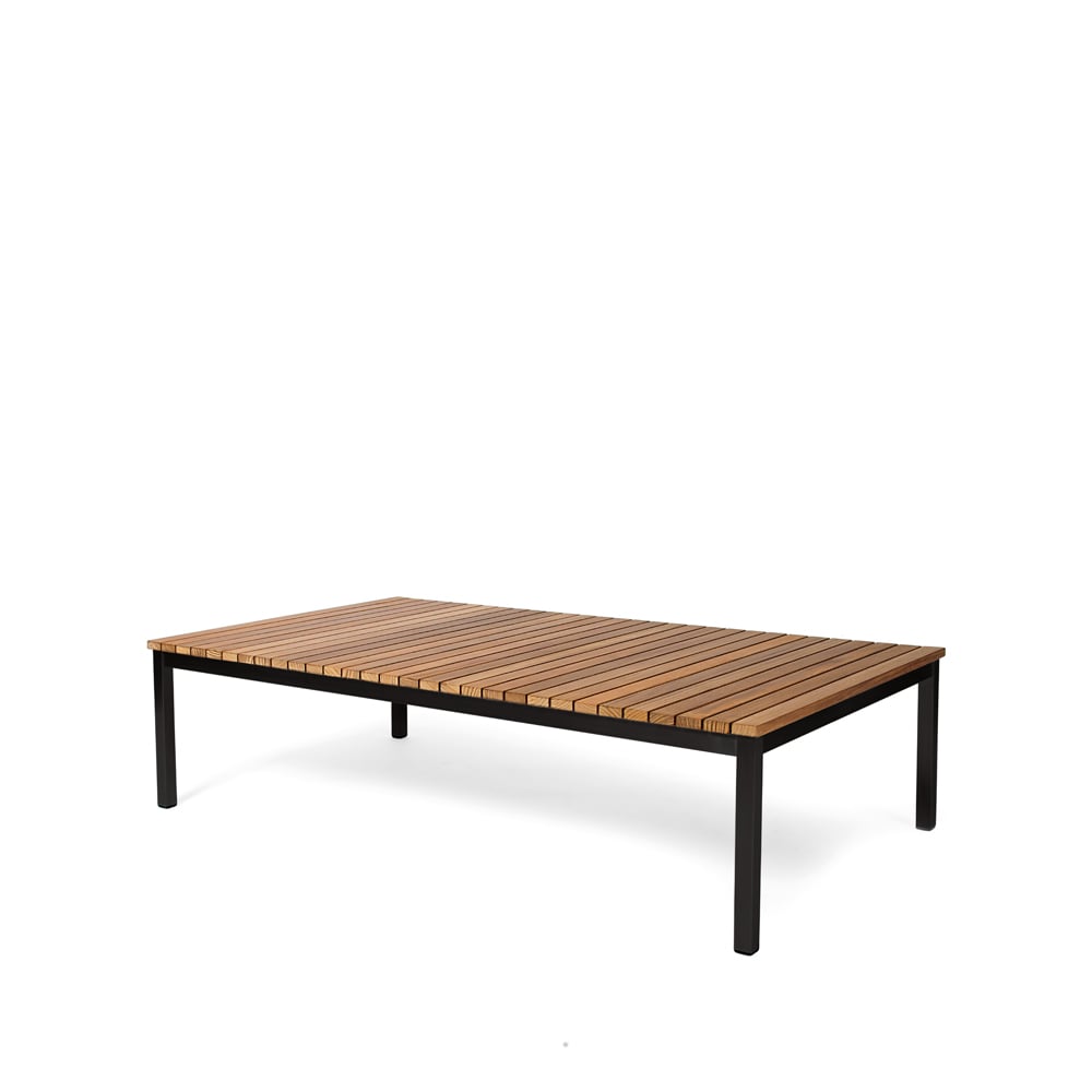 Skargaarden Häringe coffee table Teak, large, black steel frame