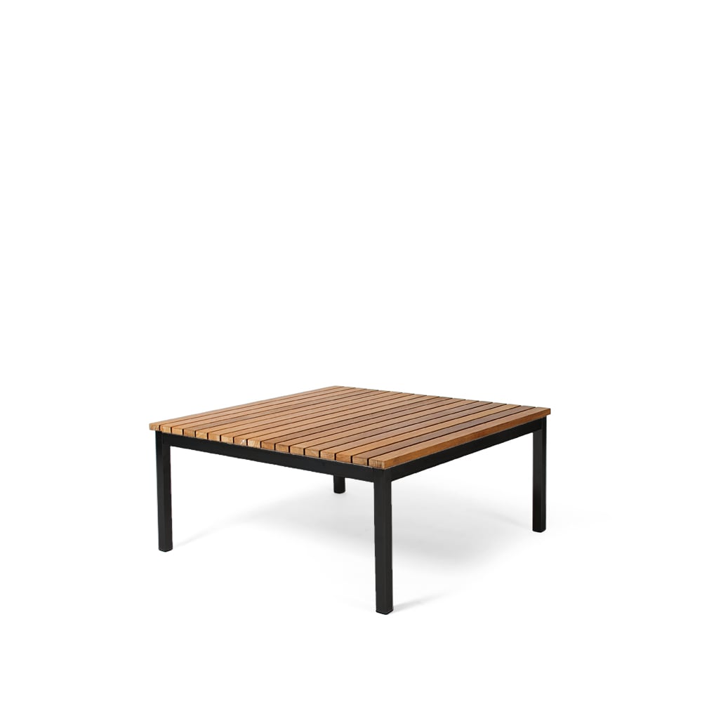 Skargaarden Häringe coffee table Teak, small, black steel frame