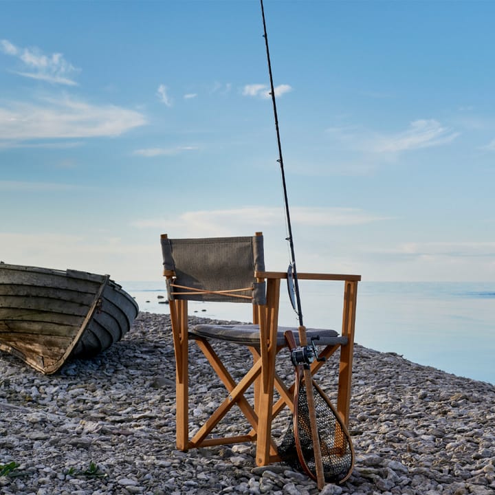 Kryss Dining armchair, Agora Nautic black, teak Skargaarden