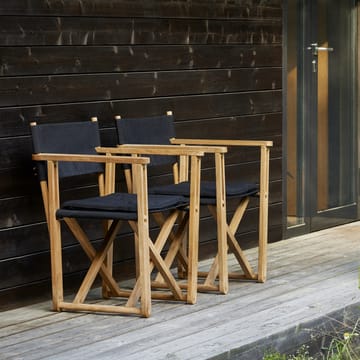 Kryss Dining armchair - Agora Nautic black, teak - Skargaarden