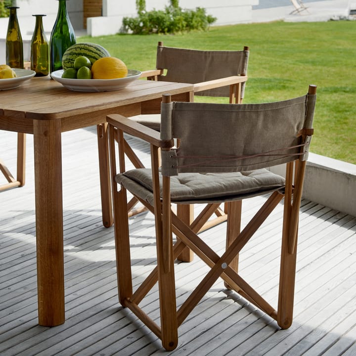 Kryss Dining armchair, Agora Nautic black, teak Skargaarden