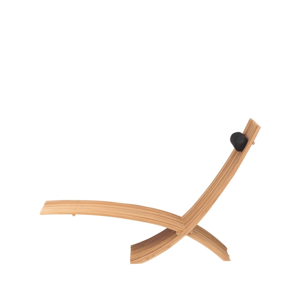 Skargaarden Nozib lounge chair Teak, black neck rest in leather