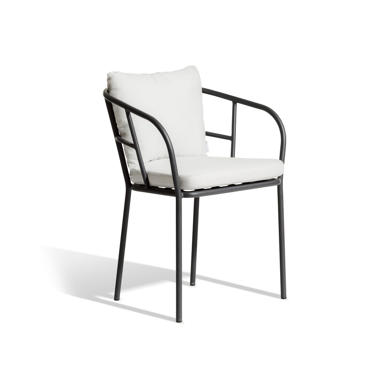 Skargaarden Saltö Dining armchair Sunbrella silver grey-charcoal grey frame