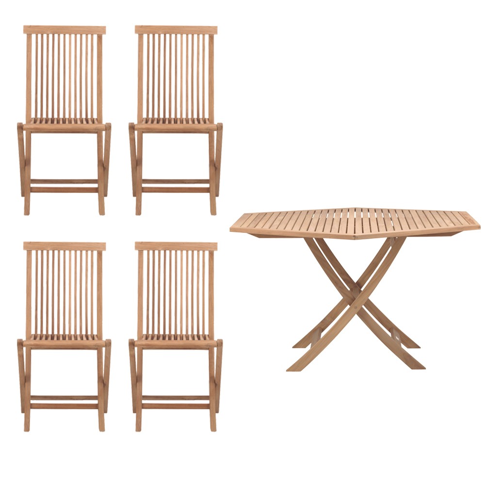 Skargaarden Viken Outdoor dining group - 1 table and 4 chairs - teak