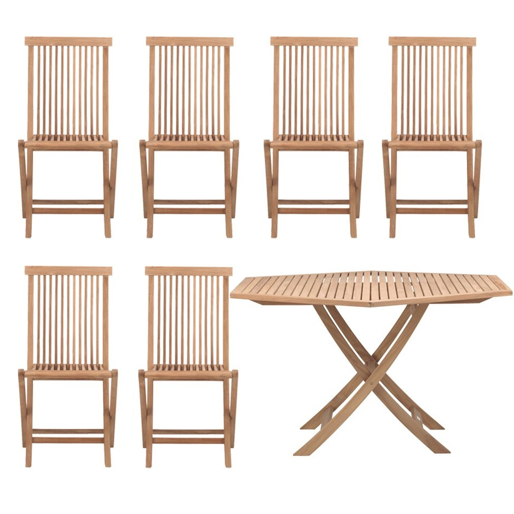 Skargaarden Viken Outdoor dining group - 1 table and 6 chairs - teak