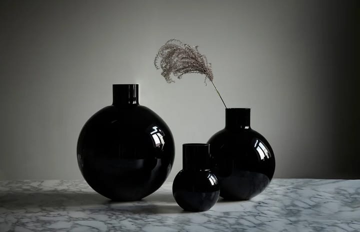 Pallo vase, Black 31 cm Skrufs Glasbruk