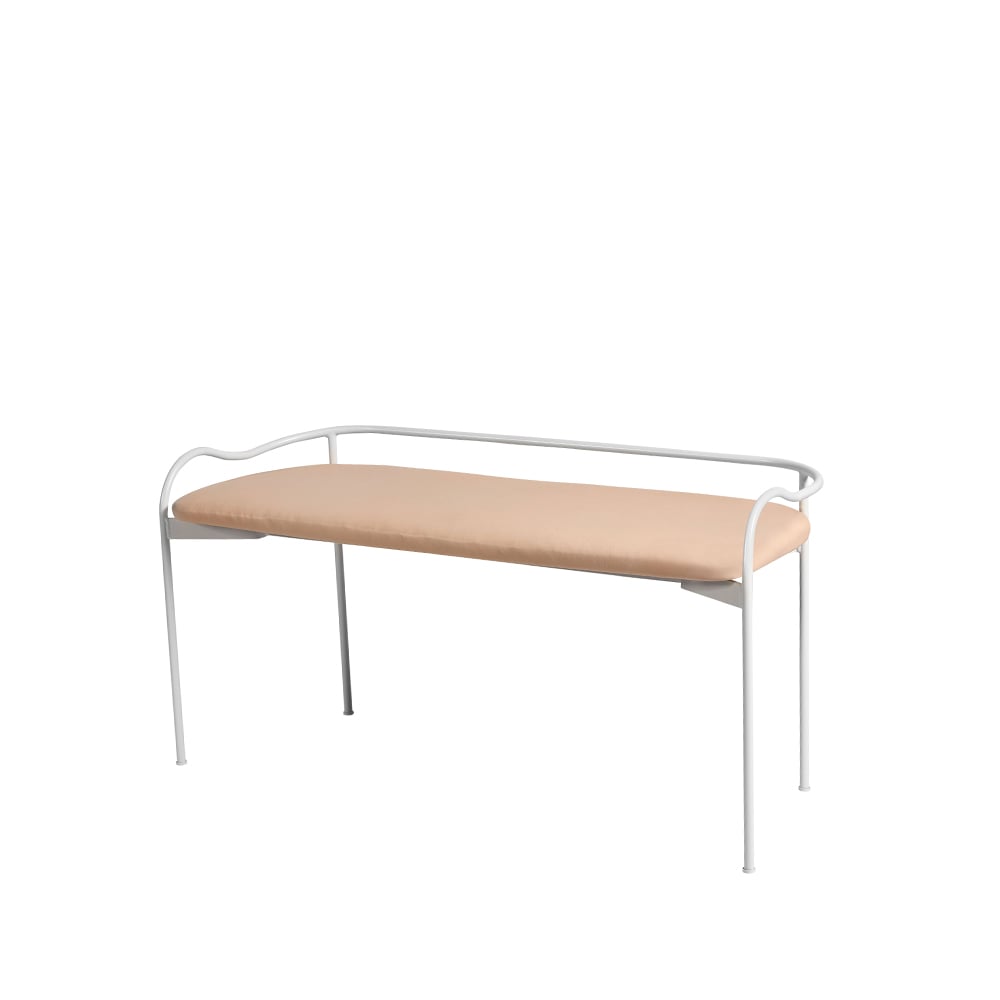 SMD Design Bubble bench White. brown leather