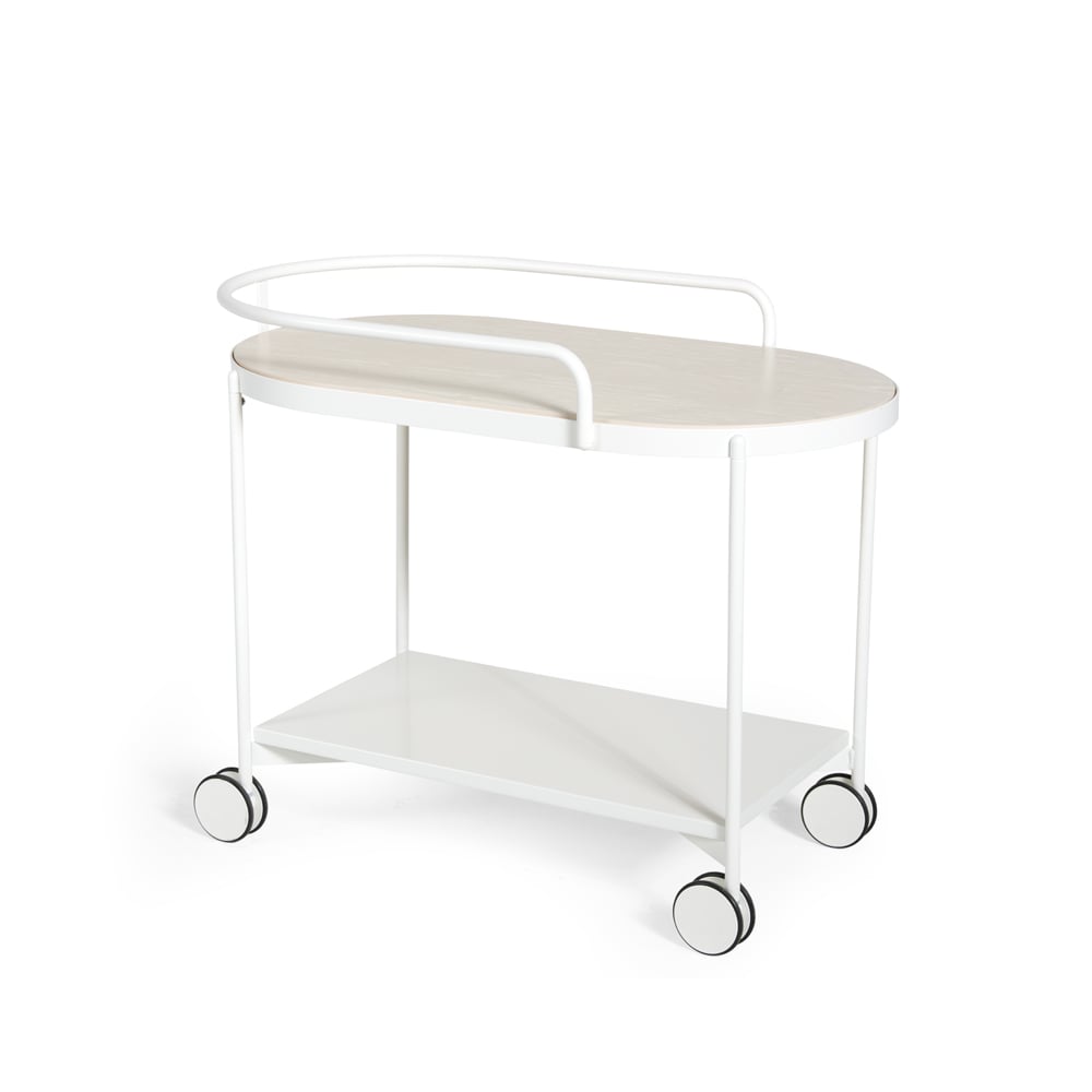 SMD Design Lene serving trolley White, white pigmented ash veneer