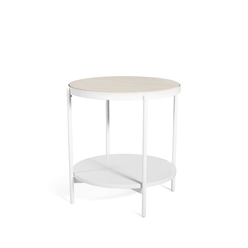 SMD Design Lene side table White, low, white pigmented ash veneer