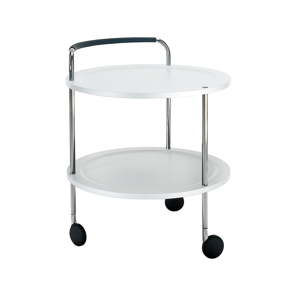 SMD Design Trolley Round basic serving trolley White, chrome frame