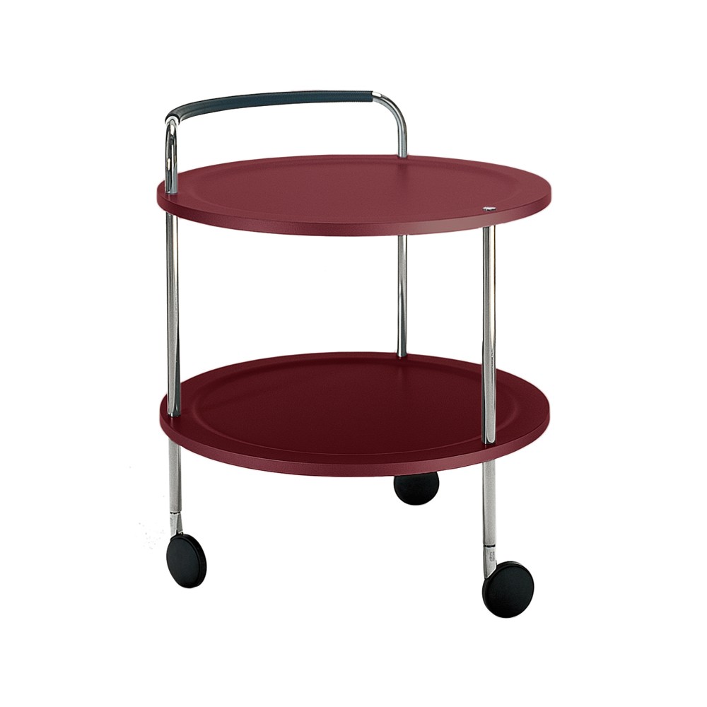 SMD Design Trolley Round basic serving trolley Wine red, chrome frame