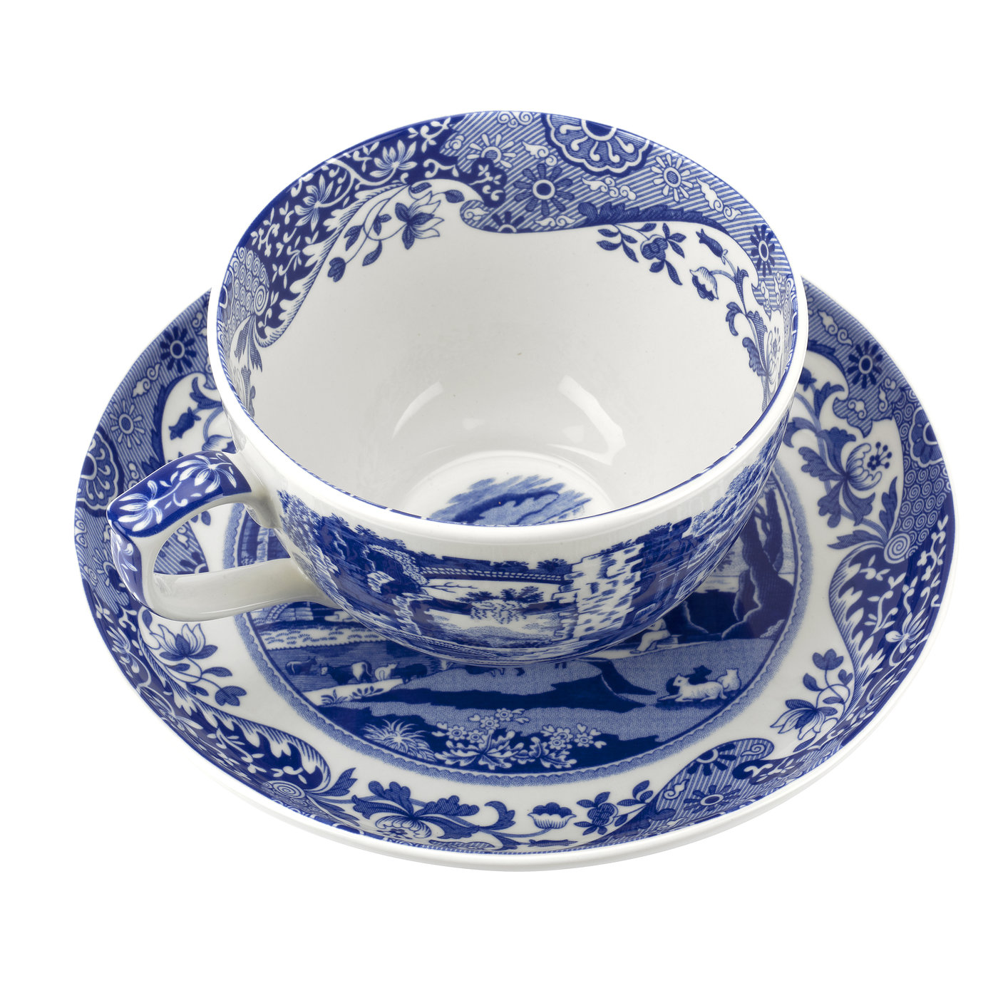 Blue Italian Jumbo Cup & Saucer