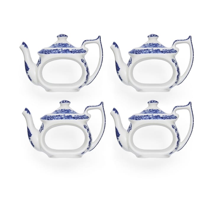 Blue Italian napkin ring 4-pack, Blue-white Spode