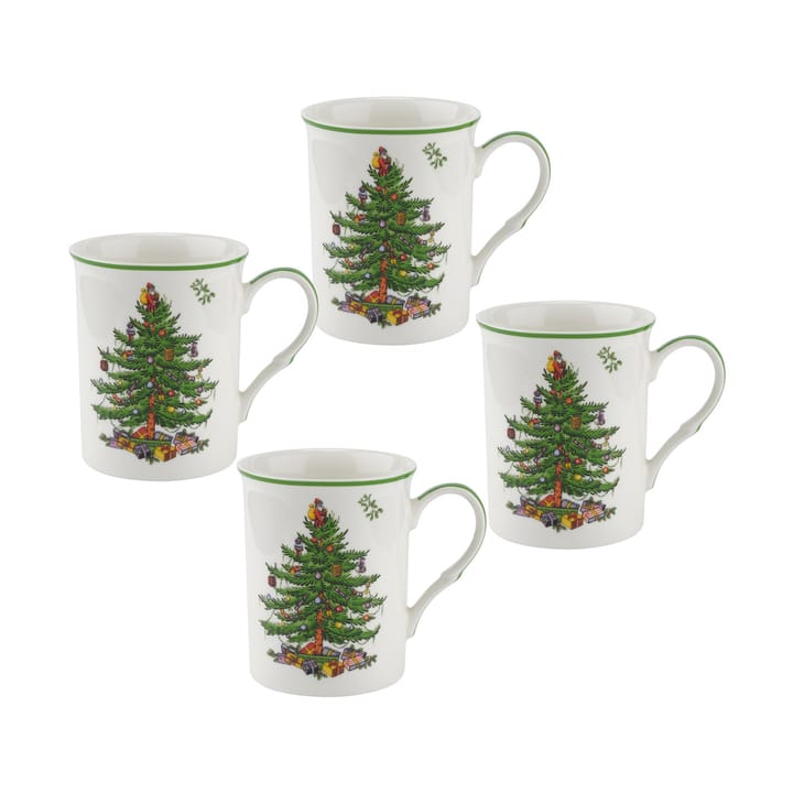 Christmas Tree cup 34 cl 4-pack - White-green-red - Spode