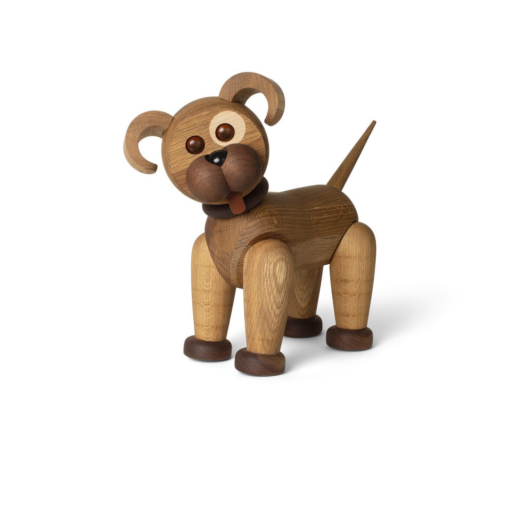 Spring Copenhagen Big Happy dog wooden decoration Oak